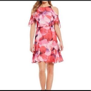 Halston off shoulder floral dress - size 2 NWT